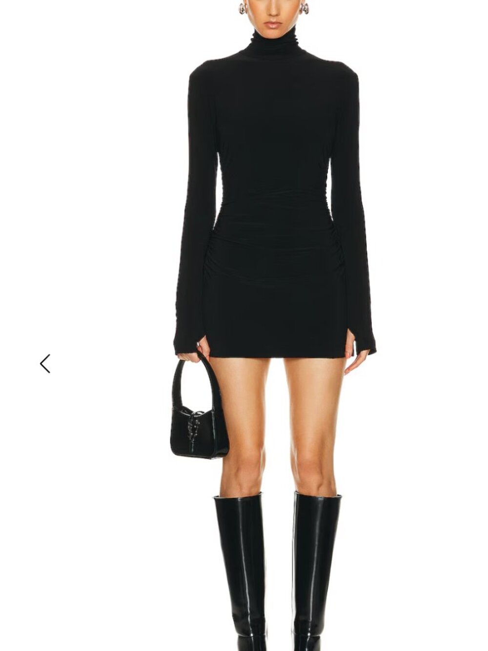 NEW NORMA KAMALI long sleeve turtleneck pickleball dress in black